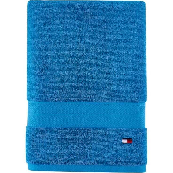 Tommy Hilfiger Einfarbiges Badetuch, 76,2x137,2 cm, 100% Baumwolle, 574 g/m², Blau