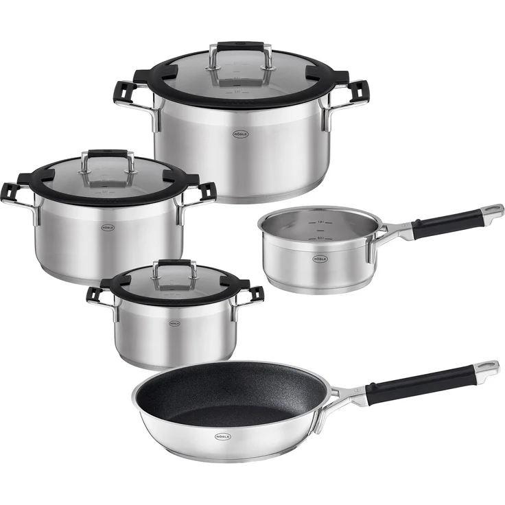 RÖSLE Topfset 5tlg. Silence Pro Edelstahl mit 24 cm Bratpfanne – Bild 1