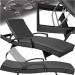 tectake Gartenliege Rattan Sonnenliege, 1, 1 St, 1tlg, mit Aluminiumgestell