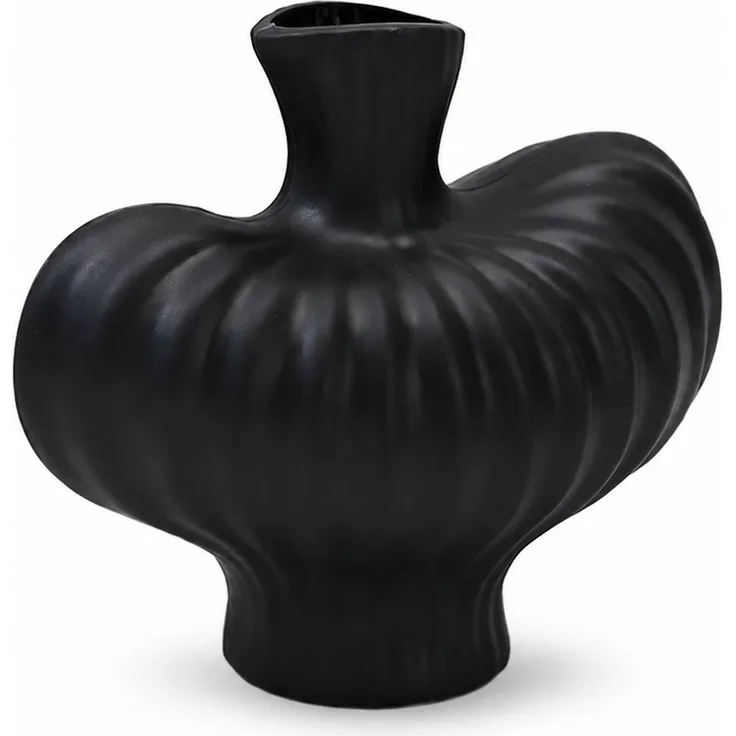 Kunststoff-Dekovase in kreativer Form für Wohnräume Schwarz 22 x 13,5 x 18 cm