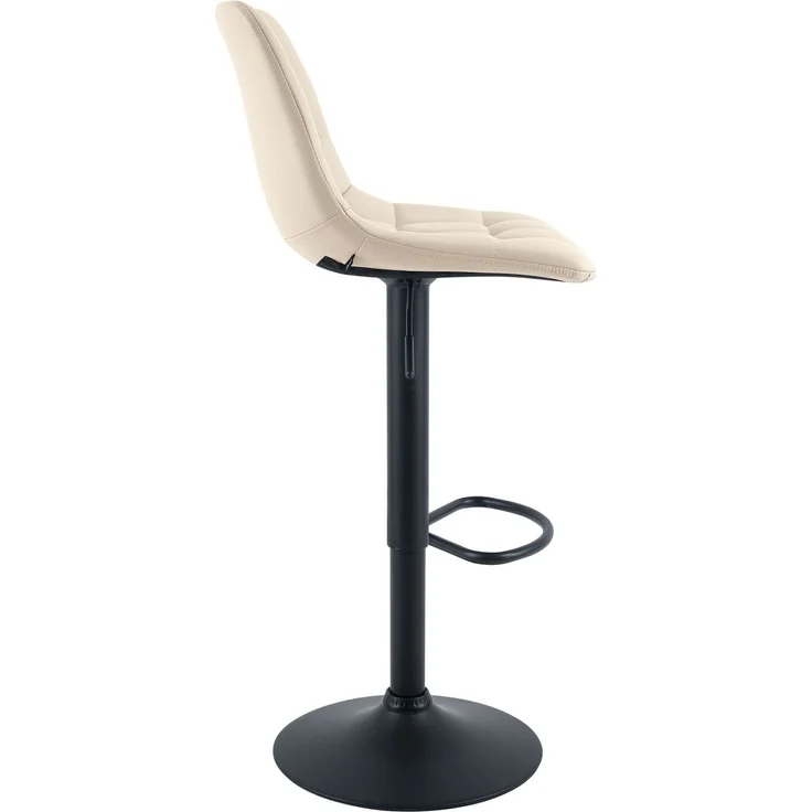 CLP Barhocker Mapun höhenverstellbarer Tresenhocker drehbar mit Polsterung,creme Kunstleder – Bild 5