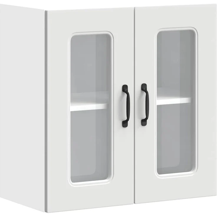 vidaXL Küchen-Hängeschrank mit Glastür Kalmar Weiß Holzwerkstoff 853667 – Bild 2
