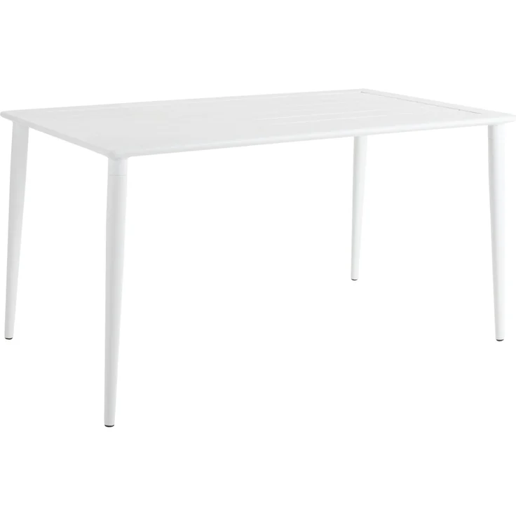 Gartenesstisch Nimes aus Aluminium, modern und rechteckig, weiß, 140x78 cm, für 4–6 Personen – Bild 1