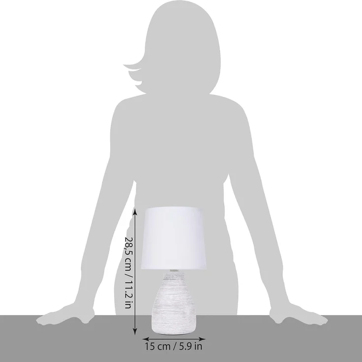 BRUBAKER Tischleuchte Landhaus Shabby Chic, Designer Tischlampe, Ohne Leuchtmittel, 1x oder 2er Set Deko Nachttischlampe mit Stein Optik – Bild 9