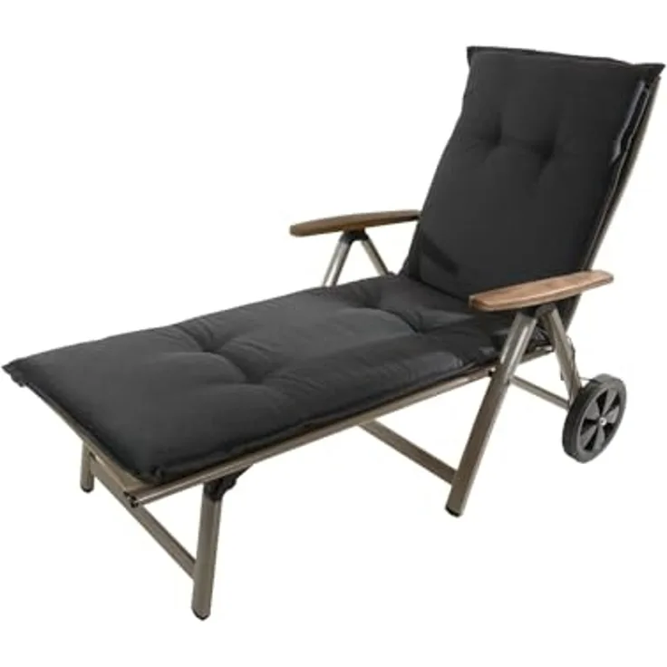Sun Garden Liegenauflage Rollliege Naxos/Rio 50318-701 anthrazit 190x60x6 cm Sun Garden, (1 St), Halteband verstellbar mit Bindebändern Halteband Gummi
