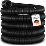 tillvex Poolschlauch Made in Germany | Schwimmbadschlauch mit Muffen | Solarschlauch für Pool und Schwimmbecken | Saugschlauch | Pumpenschlauch | flexibler Wasserschlauch (Schwarz, 15m / 32mm)