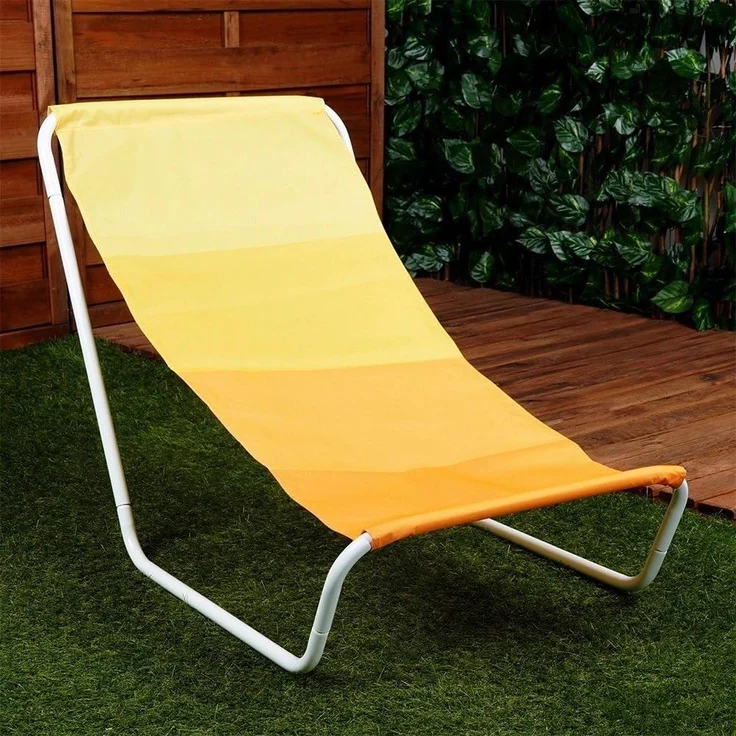 Vilde - Gartenliege Sonnenliege Klappbar - Sonnenliegen - Klappbare Garten Liege Gartenliegen Leicht - Strandliege Liegestuhl Balkon Balkonliege - Strandstuhl tragbar - gelb oange – Bild 10