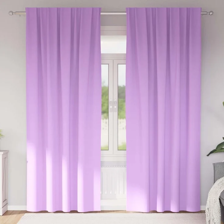 vidaXL Verdunkelungs-Vorhänge mit Ringen 2 stk. Lila 260 x 140 cm 4107492 – Bild 1