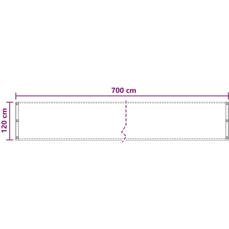 vidaXL Balkonsichtschutz Rechteckig 120 x 700 cm HDPE und Aluminium 4003103 – Bild 5