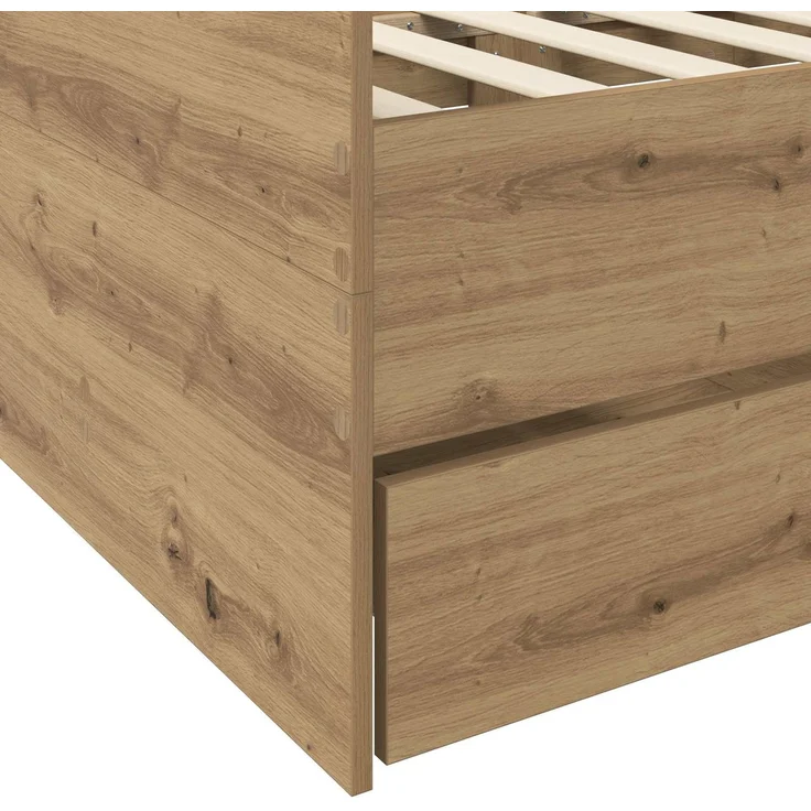 vidaXL Tagesbett mit Schubladen Kunsthandwerk Eiche Holzwerkstoff 3429636 – Bild 7