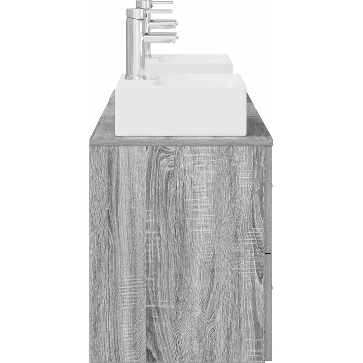 vidaXL Badezimmerschrank-Set 3 stk. Grau Sonoma 129 x 41 x 79,5 cm 3405840 – Bild 7