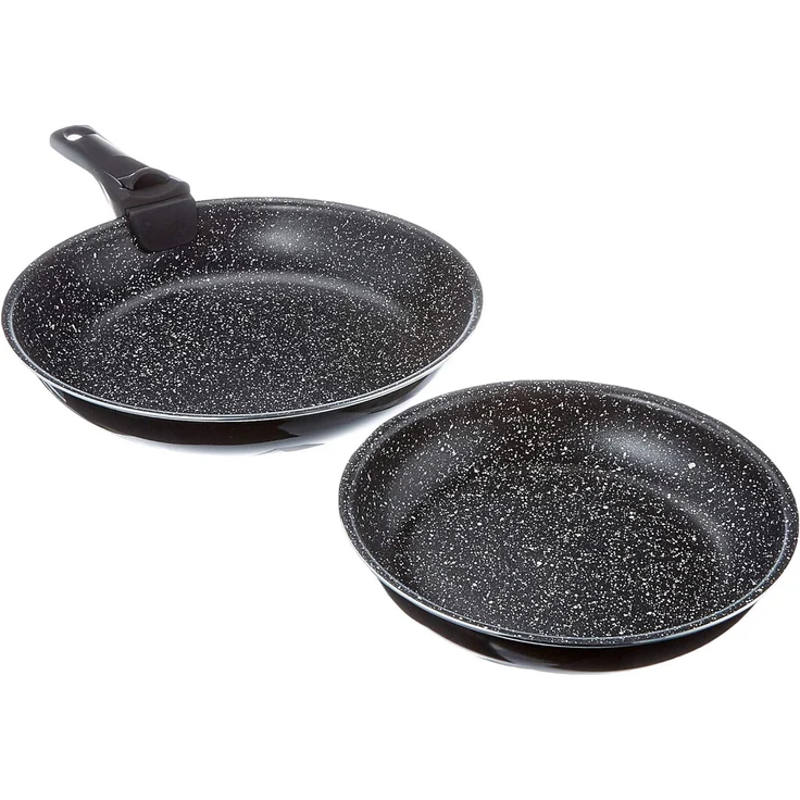 Set 2 Pfannen + abnehmbarer Griff, Stein, 20/26 cm – Bild 2