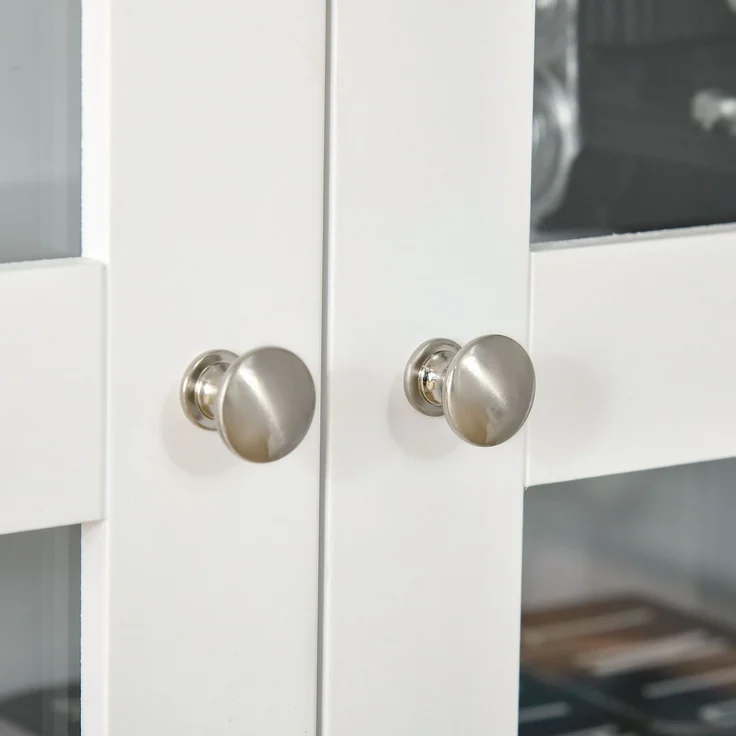 Bücherschrank 178,5 cm Hochschrank Vitrinenschrank mit Glastür 6 Fächern Küchenschrank für Wohnzimmer Küche Weiß--Weiß--76x40x178.5cm--YOUDENOVA – Bild 7