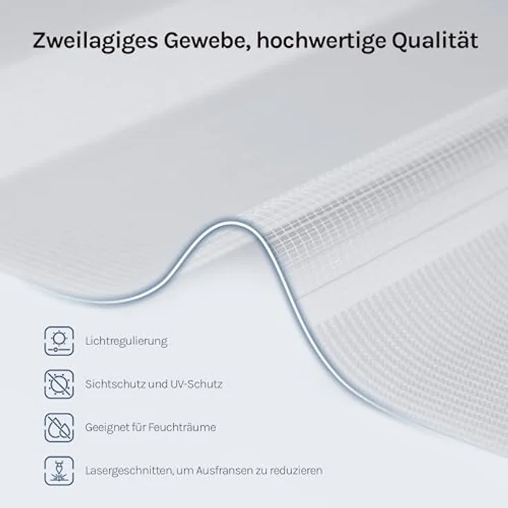 WOLTU Doppelrollo Klemmfix ohne Bohren 40x130 cm, Grau – Bild 5