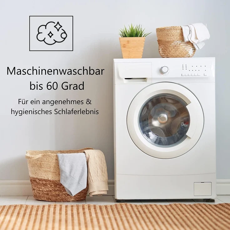 Welt der Träume Daunenkissen 2 Stück Daunenkissen Kopfkissen Kissen 40x40cm, 40x80cm, 80x80cm, Füllung: 60% Daunen/ 40% Federn, Rückenschläfer, Seitenschläfer, Bauchschläfer, Set, 100% Naturprodukt, Designed in Germany-Made in Europe – Bild 7