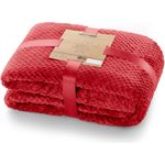 DecoKing Kuscheldecke 70x150 cm rot Decke Microfaser Wohndecke Tagesdecke Fleece weich sanft kuschelig skandinavischer Stil Henry