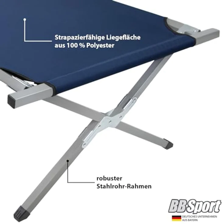 BB Sport Feldbett Feldbett 190 x 64 x 41 cm bis 180 kg belastbar – Bild 4