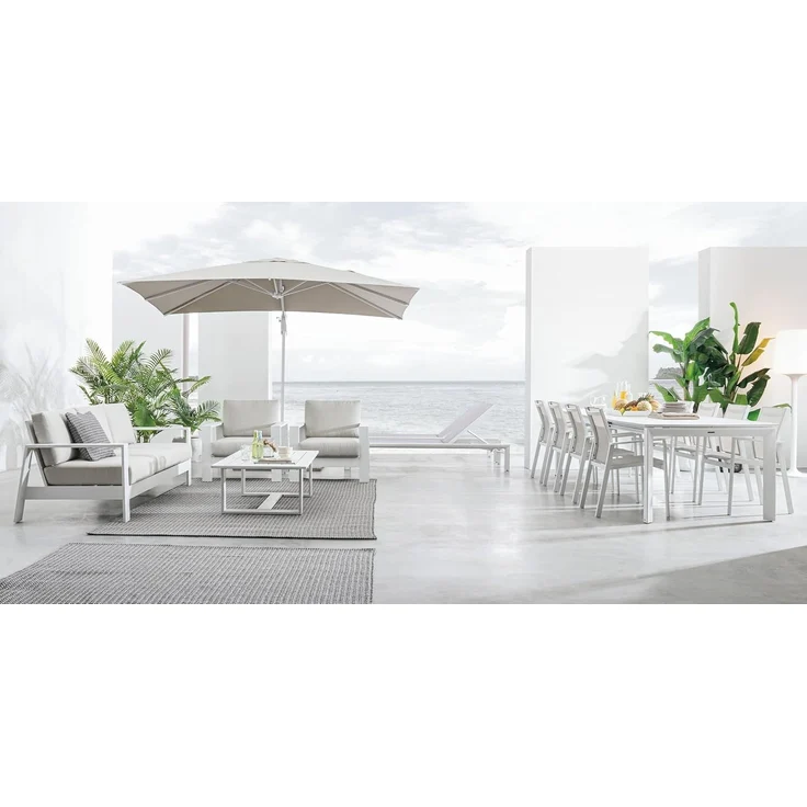 Gartentisch Ronoko aus Aluminium, modern und ausziehbar, weiß, für 8–10 Personen – Bild 6