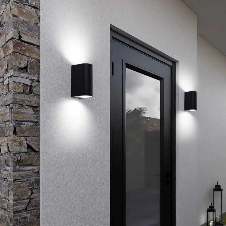 2er Set LED Up & Down Wandleuchten, Aluminium schwarz, H 14,5 cm – Bild 10