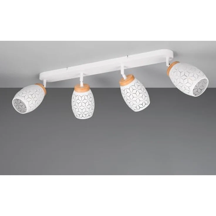 LED Deckenstrahler Weiß 4-flammig mit Stanzmuster, Breite 74cm – Bild 6