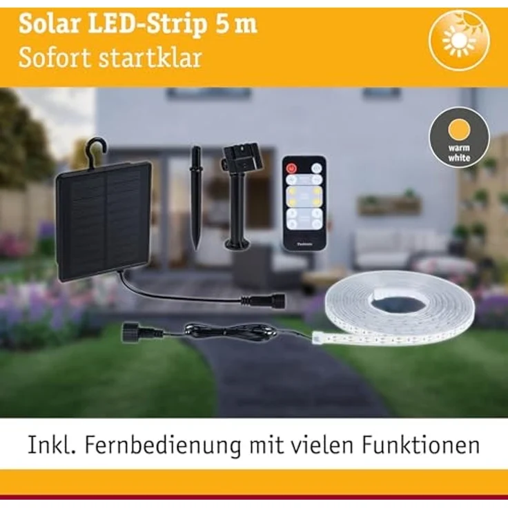 Paulmann 71193 LED Stripe Solar mit Fernbedienung 5m IP44 dimmbar – Bild 3