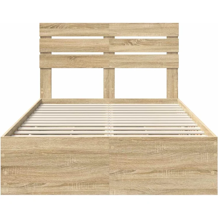 vidaXL Bettrahmen Sonoma-Eiche 120 x 190 cm Ingenieurs Holz 3411520 – Bild 8
