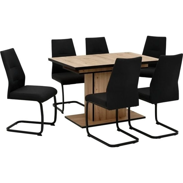HELA Essgruppe Ariana, TOPSELLER! OTTOs Choice, Esstisch ausziehbar, 6 Stühle, (Set, 7-tlg, 1 Tisch ausziehbar / 6 Stühle), Tisch ausziehbar 120 -160 cm, Belastbarkeit 140 KG, bequem gepolstert – Bild 4
