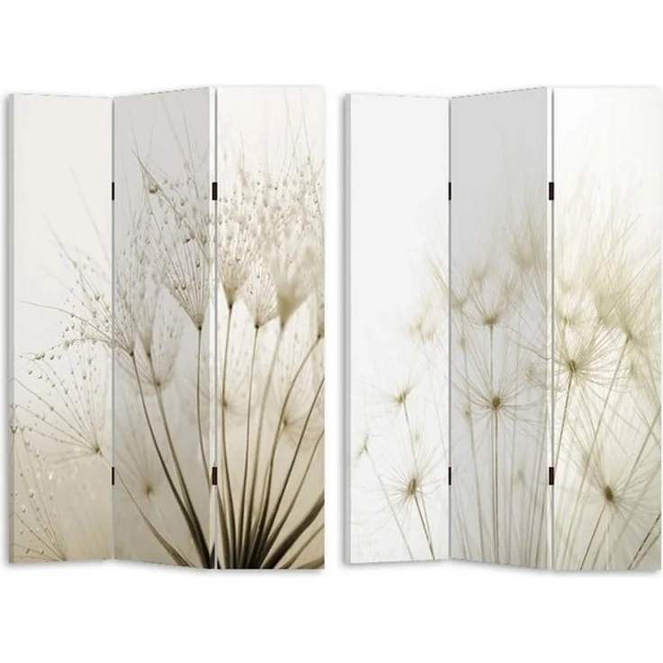 HTI-Living Paravent Paravent mit Naturmotiv Pusteblume Weiß (Stück, 1 St, 1 Paravent), Raumteiler Sichtschutz Trennwand – Bild 2