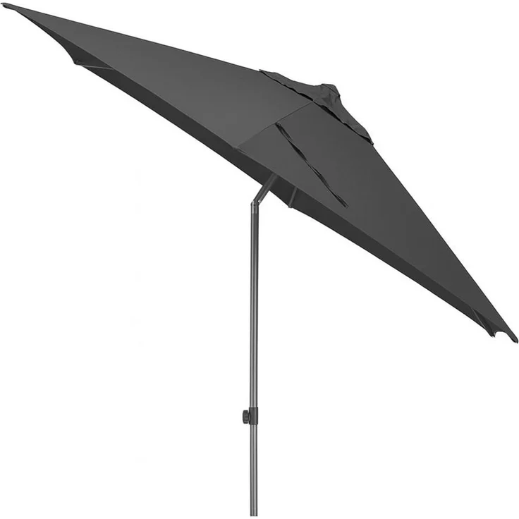 EASY PUSH Schirm Ø 300 cm Aluminium silber / anthrazit – Bild 1