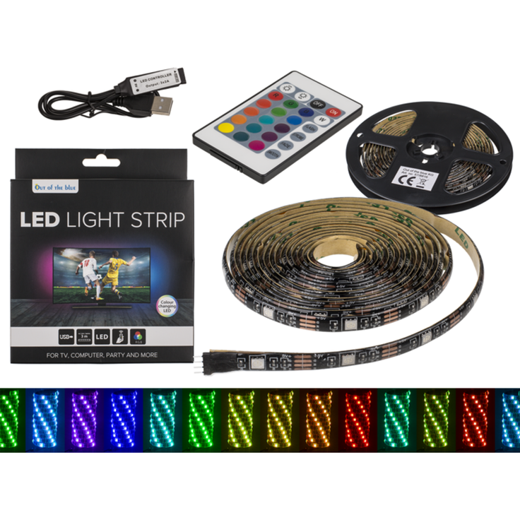 Leuchtstreifen mit farbwechselnder LED, L: 3 m