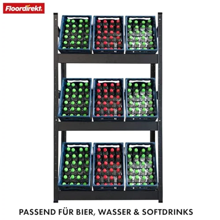 KARAT Getränkekistenregal für 6 Kisten - 160 x 80 x 30 cm - Getränkeregal, Kastenregal für Getränkekisten, Flaschenregal, Kastenständer - Regal für Getränkekästen (Osaka) – Bild 5