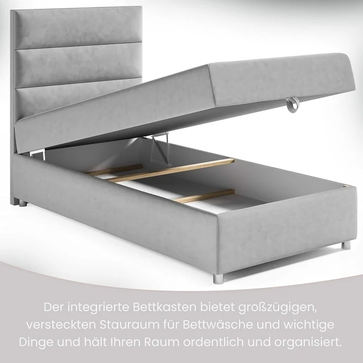 Best For Home Box Spring Bed with 7-Zone Bonell Spring Mattress, Box Spring Bed with Mattress and Storage Space – Bild 6