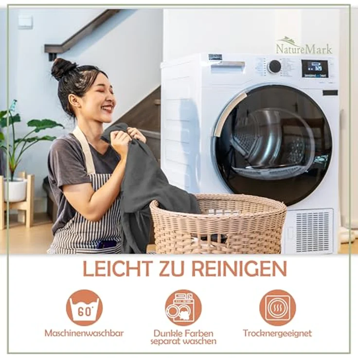 NatureMark Mikrofaser Spannbettlaken – weich, atmungsaktiv und pflegeleicht – hautfreundlich – 90x200 cm, Anthrazit grau – Bild 5