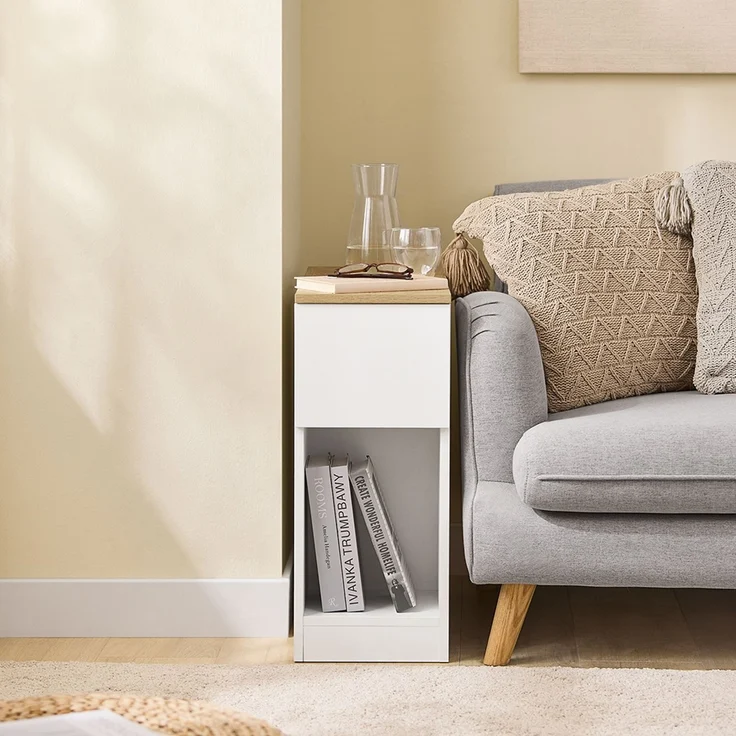 SoBuy FBT162-WN Nachttisch, Spanplatte, Melamin, Weiß, 65 x 60 x 40 cm – Bild 2