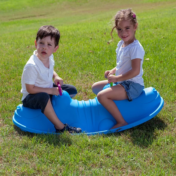 Starplast Wippe Hippo Rocker blau Kinderwippe Wippschaukel Outdoor Garten – Bild 2