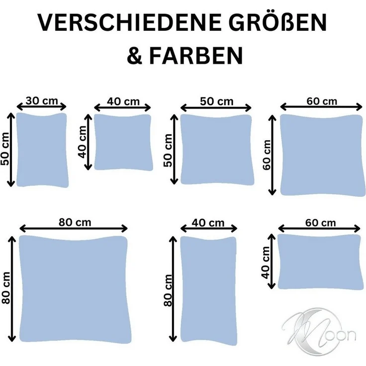 MOON Heimtextilien Kissenbezug / Seitenschläferkissenbezug 2er Pack MOON-Luxury Linon 100% Baumwolle, Linon – Bild 2