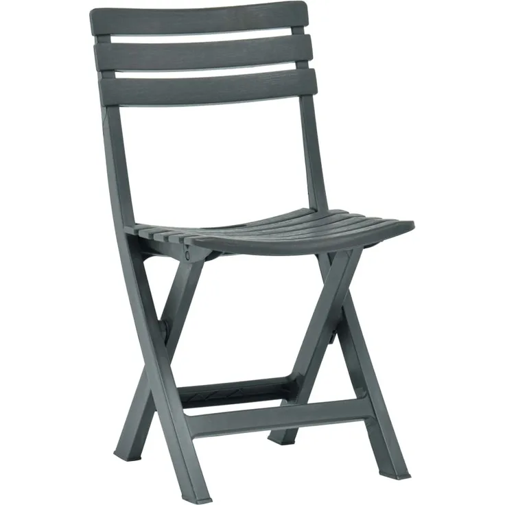 vidaXL Gartenstühle 2 Stk. Klappbar Kunststoff Grün 48789