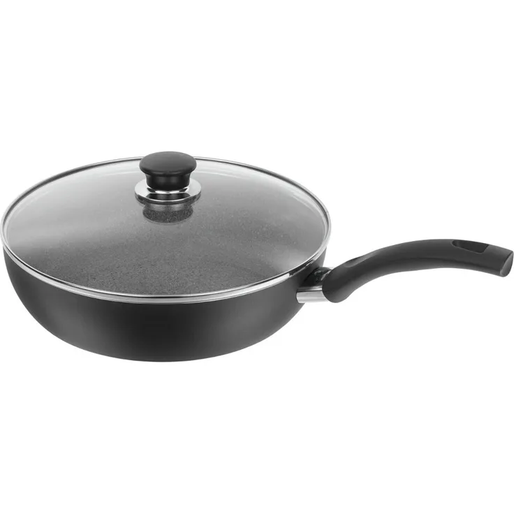 BALLARINI Bologna Granitium Schmorpfanne mit Glasdeckel 28 cm, Aluminium