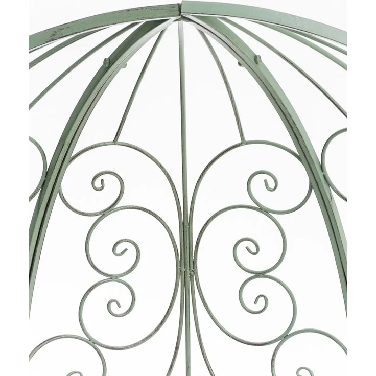 CLP 'Rosie' Halbpavillon mit Sitzbank, Eisen mit Pulverbeschichtung, 178 x 58 x 120 cm, Antik Grün – Bild 8