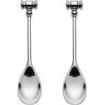 Alessi Dressed-2 Eierlöffel im Geschenk Set, Gusseisen, Edelstahl, 2 TLG, 2-Einheiten