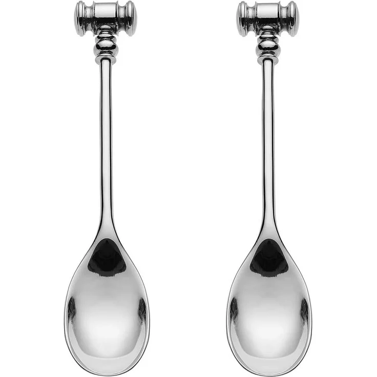 Alessi Dressed-2 Eierlöffel im Geschenk Set, Gusseisen, Edelstahl, 2 TLG, 2-Einheiten – Bild 1
