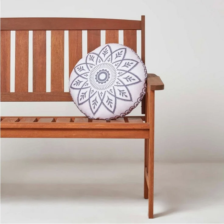 Homescapes Dekokissen Gartenkissen Henna – 2er-Set Runde Outdoor Kissen Mandala 40 cm – Bild 1