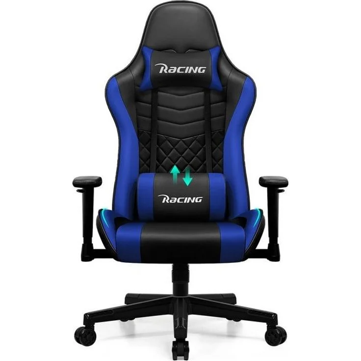 Hiazurm Gaming-Stuhl Gaming Stuhl, Bürostuhl Ergonomisch Wippfunktion bis zu 170° (Gaming Chair mit Fußstütze, 10 cm Höhenverstellung), Gepolsterten Armlehnen, Gamer Stuhl 150kg Belastbarkeit – Bild 2