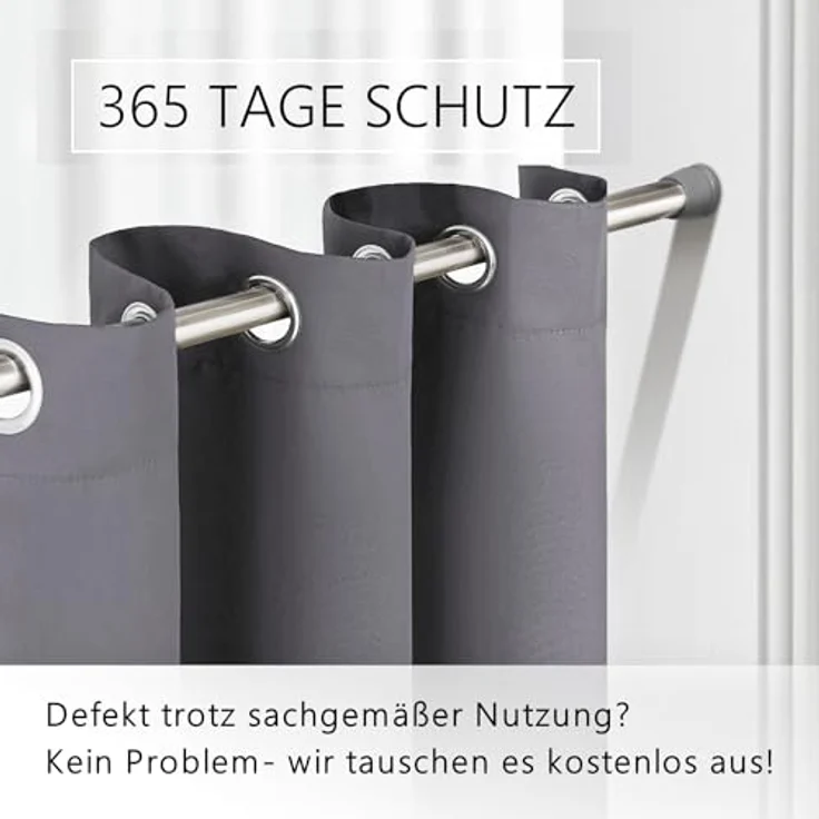 tinycurtains Türvorhang für alle gängigen Türgrößen, Thermovorhang (ohne Stange) Türgardine, Ösen (1 St), abdunkelnd, 100% Polyester, blickdicht grau Nebula 200x150cm Vorhang für Tür, Schrank & Fenster – Bild 7