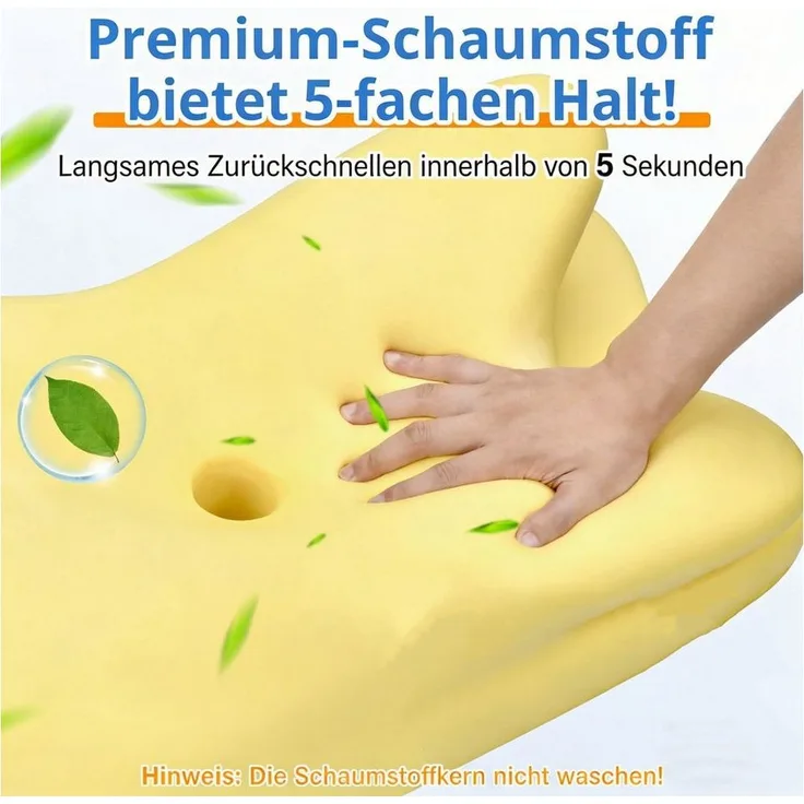 Kityhome Kopfkissen Nackenstützkissen Nackenkissen mit Memory Foam alle Schlafpositionen, Füllung: Memory-Schaum, Seitenschläfer, Rückenschläfer, Memory-Schaum