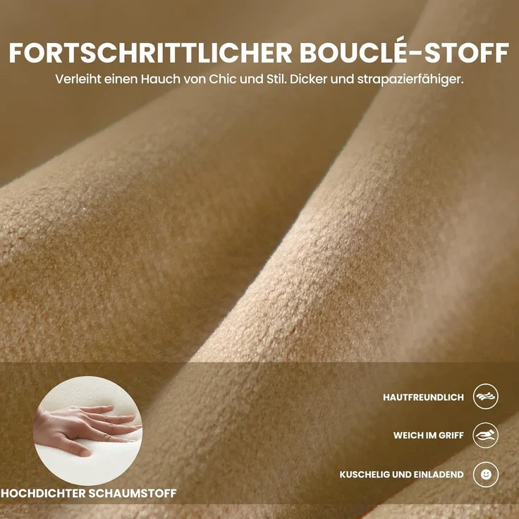 COLAMY Modern Velvet Ohrensessel 2er Set, Gepolsterter Sessel Wohnzimmer, Bequemer Runder loungesessel mit 3 Beinen für Wohnzimmer, Schlafzimmer, Leseecke, Khaki – Bild 6