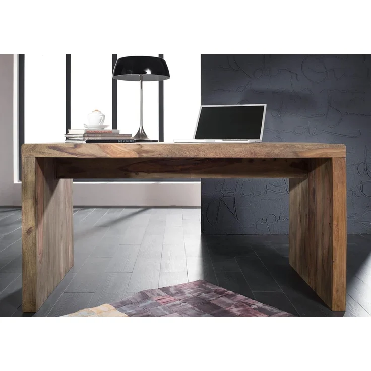 Schreibtisch Sheesham 148x75x78 grau geölt NATURE GREY #710 – Bild 5