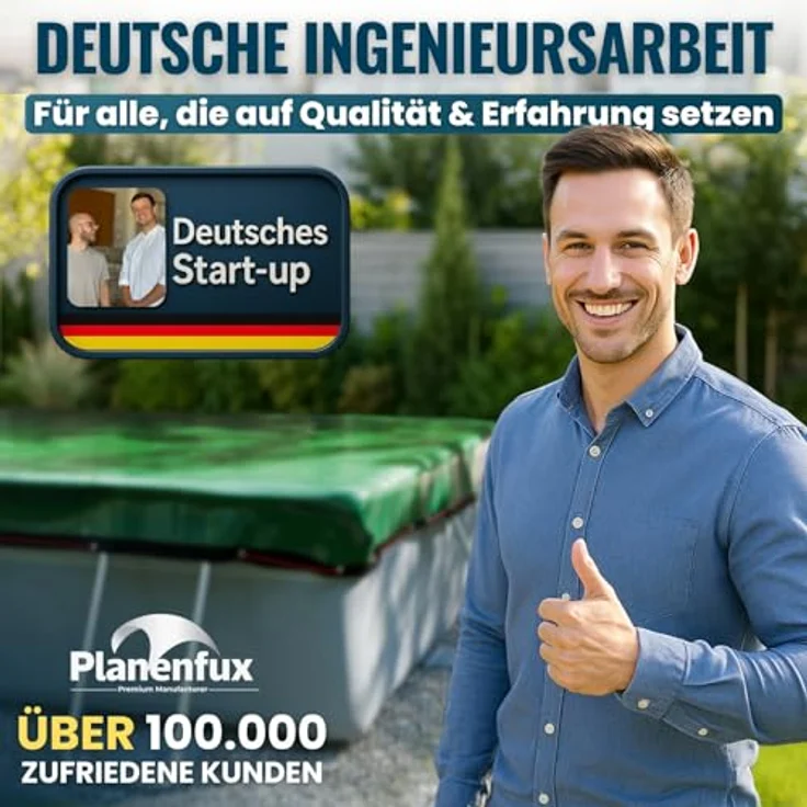 Planenfux® Pool-Abdeckplane Poolplanen rechteckig PE Material - Grün (PARENT), 280-320 x 180-220 cm Pool Abdeckung aus starkem 200g/m² PE Material – Bild 9