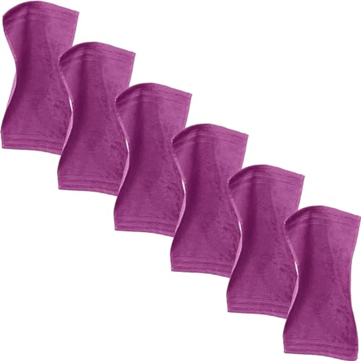 Erwin Müller Gästehandtuch "Heidelberg" 6er-Pack, Frottier (6-St), Walk-Frottier Uni, Fuchsia, 30x50 cm – Bild 2