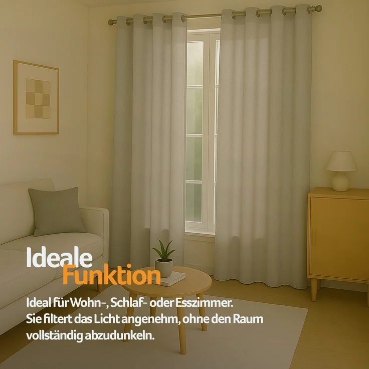 Gardine mit Ösen *** x *** cm ( Breite x Länge ) in ***, blickdichter Vorhang, Ösenvorhang in vielen Variationen 140x245 cm Hellgrau – Bild 7